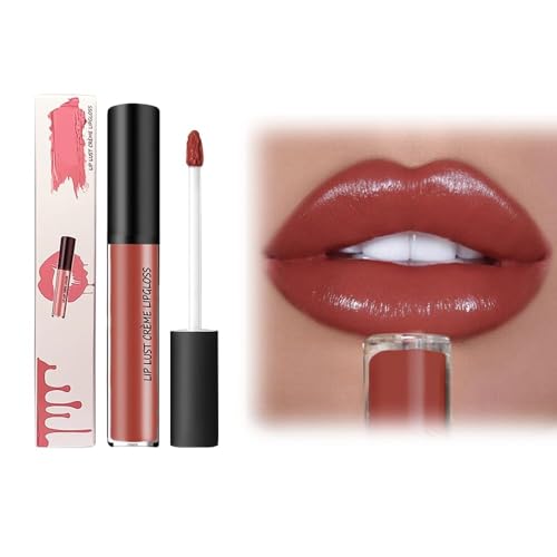 Wasserfest Lipgloss 2026 Neues Upgrade, 24 Stunden Halt Lippenstift mit Cremiger Textur, Feuchtigkeitsspendender Lipgloss, Glatte Schimmertextur Lip Stain, Lang Anhaltender Charme, Lip-gloss (12#) von JOHNBOLIN