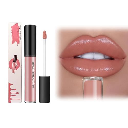 Wasserfest Lipgloss 2026 Neues Upgrade, 24 Stunden Halt Lippenstift mit Cremiger Textur, Feuchtigkeitsspendender Lipgloss, Glatte Schimmertextur Lip Stain, Lang Anhaltender Charme, Lip-gloss (2#) von JOHNBOLIN