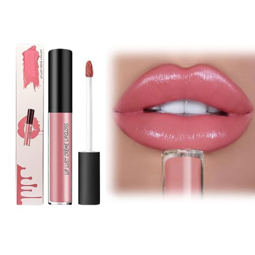 Wasserfest Lipgloss 2026 Neues Upgrade, 24 Stunden Halt Lippenstift mit Cremiger Textur, Feuchtigkeitsspendender Lipgloss, Glatte Schimmertextur Lip Stain, Lang Anhaltender Charme, Lip-gloss (4#) von JOHNBOLIN