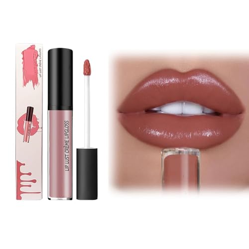 Wasserfest Lipgloss 2026 Neues Upgrade, 24 Stunden Halt Lippenstift mit Cremiger Textur, Feuchtigkeitsspendender Lipgloss, Glatte Schimmertextur Lip Stain, Lang Anhaltender Charme, Lip-gloss (7#) von JOHNBOLIN