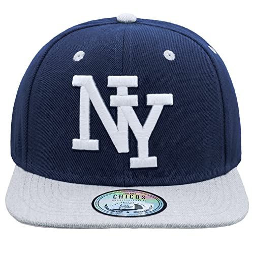 JOHNNY CHICOS NY New York süße Unisex Schwester Bruder Kindercap Hai Tiger Adler Prince Kinder Cap Snapback und Mütze 49-58cm Kopfumfang (One Size, NY Navy Grau) von JOHNNY CHICOS