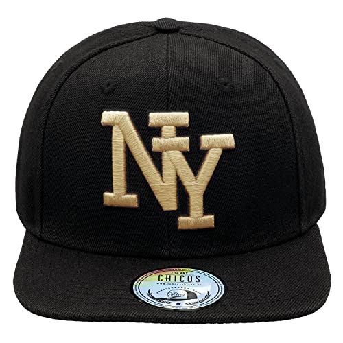 NY-Kids-Black-Gold New York süße Unisex Schwester Bruder Kindercap Hai Tiger Adler Prince Kinder Cap Snapback und Mütze 49-56cm Kopfumfang von JOHNNY CHICOS