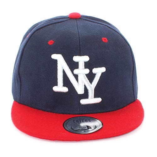 New Boy Girl NY New York süße Unisex Schwester Bruder Kindercap Hai Tiger Adler Prince Kinder Cap Snapback und Mütze 49-58cm Kopfumfang (One Size, NY-Marine-Red-Wht) von JOHNNY CHICOS