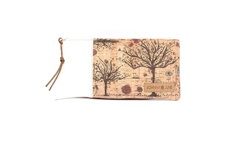 Mäppchen, Handytasche, Kosmetiktasche, Federtasche, Brillenetui Kork Weiß Bäume, Leather Mäppchen, Handytasche, Kosmetiktasche, Federtasche, Brillenetui Kork Weiß Bäume, Leather von JOHNNYundJUNE