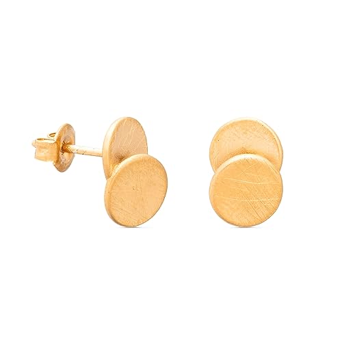 ARAI GOLDENE OHRRINGE | Entworfen von Sara Domènech | Arai-Kollektion | Mittelgroße Creolen aus vergoldetem Metall von JOI D'ART