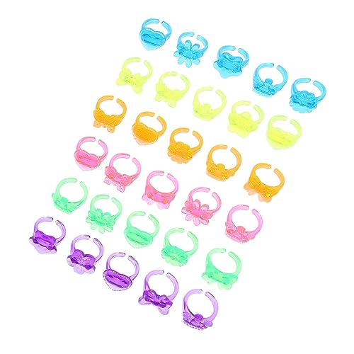 JOINPAYA 100stücke Teile Plastik-ringe Für Mädchen Bunte Finger-ringe Für Kleinkinder Langlebig Und Leicht Für Rollenspiele Und Verkleidung Zufällige Farben von JOINPAYA