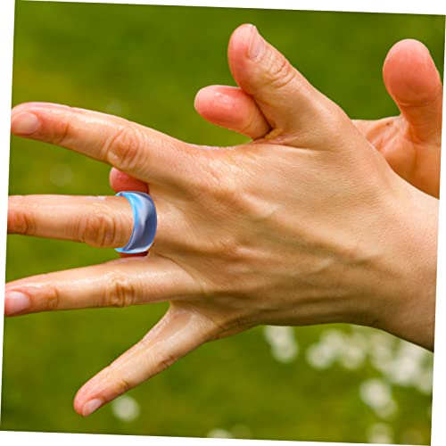 JOINPAYA 10 Stück Flexible Silikonringe für Herren und Damen Verschleißfest Kratzfest Breites Design zur Fingerkräftigung Latexfrei Vielseitige Outdoor Sports Ringe in Verschiedenen Farben von JOINPAYA