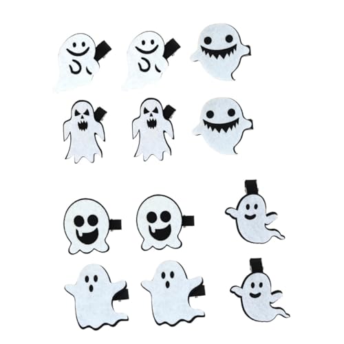 JOINPAYA 12 Stück Halloween Haarklammern mit Gespenster Muster Lustige Cartoon Haarklammern für Partys und Festliche Anlässe Sicher und Leicht von JOINPAYA