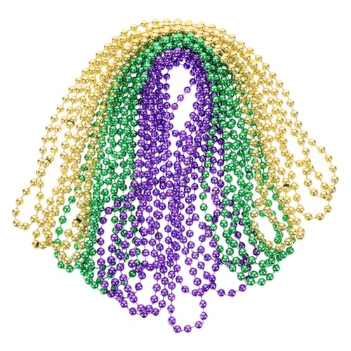 JOINPAYA 12 Stück Perlenkette Deko Metallic Perlen Kette Karneval Perlenkette Festliche Perlenkette Party Kostümkette Dekorative Karnevalskette Urlaubsketten Kunststoff von JOINPAYA