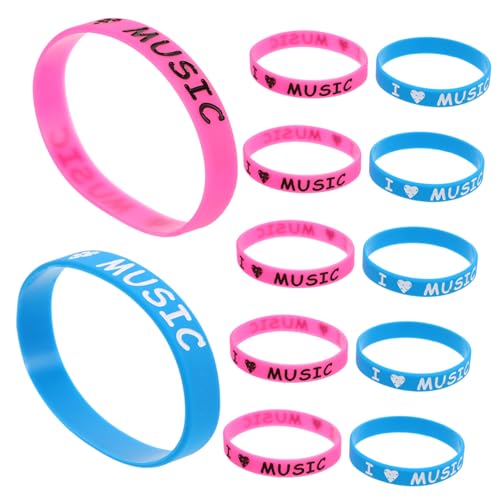 JOINPAYA 12 Stück Silikon Armbänder I Love Music Farbige Handgelenk Armbänder für Musikfestivals Edm Partys und Konzerte Einzigartiges Design für Musikliebhaber von JOINPAYA