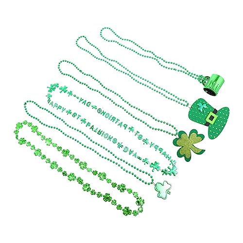 JOINPAYA 12 Teilige Halskette Grünes Zubehör Grüne Perlenkette Halskette Für Festivalperlen Patricks Day Partygeschenk Patty'S Day Zubehör Kleeblatt Fokusperle Kunststoff von JOINPAYA