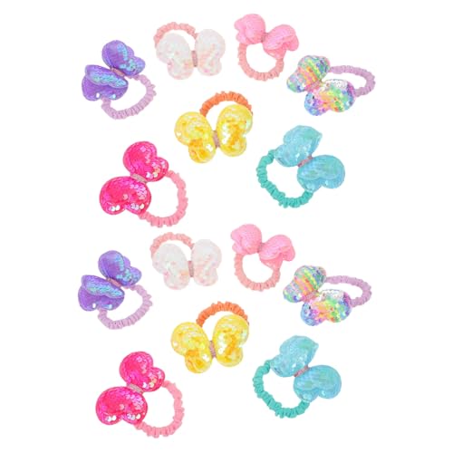 JOINPAYA 14 Stück Teiliges Haargummi Glitzernde Schleifen-haarschmuck Weiche Elastische Haargummis für Mädchen Schonend Geeignet für Junge Mädchen und Kleinkinder Bunte Ponytail-halter von JOINPAYA