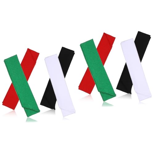 JOINPAYA 2 Sätze Verstellbare Kopfband Stirnbänder Für Männer Und Frauen Elastische Sport Haarbänder Schweißableitende Bandanas Für Workout Und Freizeitaktivitäten Rot Und Grün 4 Stücke * 2 von JOINPAYA