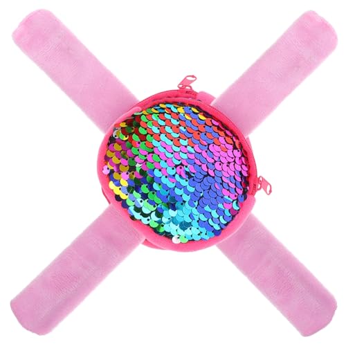 JOINPAYA 2 Stück Slap Armband mit Pailletten und Münzbeutel Dekoratives Party Accessoire für Jungen und Mädchen Stylisches Handgelenkband für Festivals und Geburtstagsfeiern von JOINPAYA