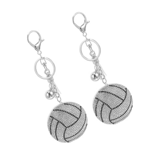JOINPAYA 2 Stück Volleyball Schlüsselanhänger aus Langlebiger Zinklegierung mit Funkelnden Strasssteinen Eleganter Taschenanhänger für Rucksack Geldbörse Sportliches Schmuckaccessoire für von JOINPAYA