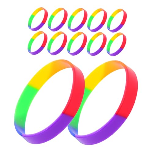 JOINPAYA 20 Stück Regenbogen Silikonarmbänder für Lgbt Pride Bunte Armbänder für Jugendliche für Festivals und Partys Wiederverwendbar und Langlebig von JOINPAYA