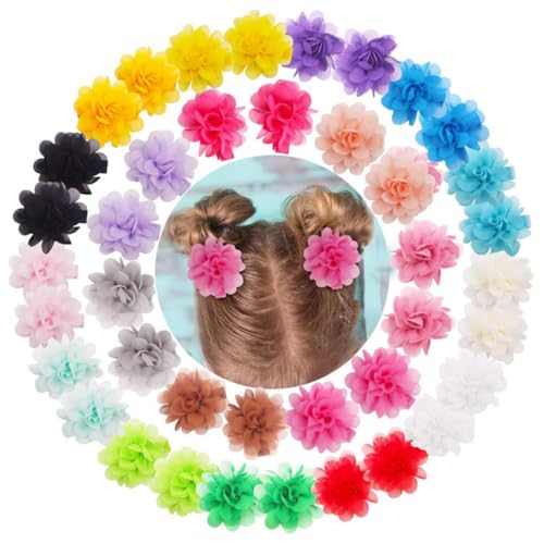 JOINPAYA 20stücke Chiffonblume Haarspangen Für Mädchen Kleinkinder Frauen Blumenmädchen Haarschmuck Mit Kleinen Blumen Haarnadeln Alligator Clips von JOINPAYA