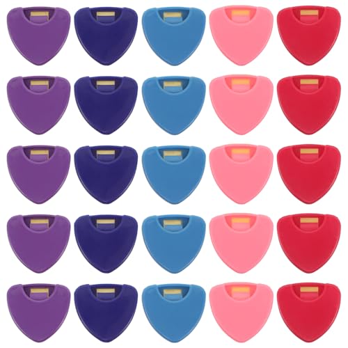 JOINPAYA 25 Stück Gitarrenplektren-Halter, tragbarer Mini-Gitarrenplektrum-Organizer, dreieckiger Aufbewahrungskoffer für Banjo-Bass-Ukulele-Zubehör von JOINPAYA