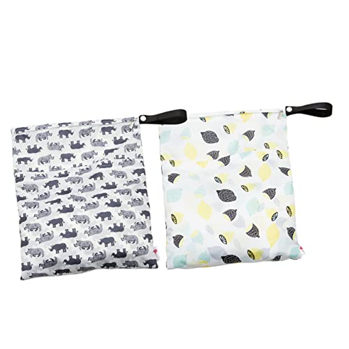 JOINPAYA 2stücke -trocken-Tasche Windel-Aufbewahrungstasche Beutel Mit Reißverschlüssen Für Reise Outdoor Nutzung Waschbar Wiederverwendbar Großes Volumen Hakenseil Für Kinderwagen von JOINPAYA
