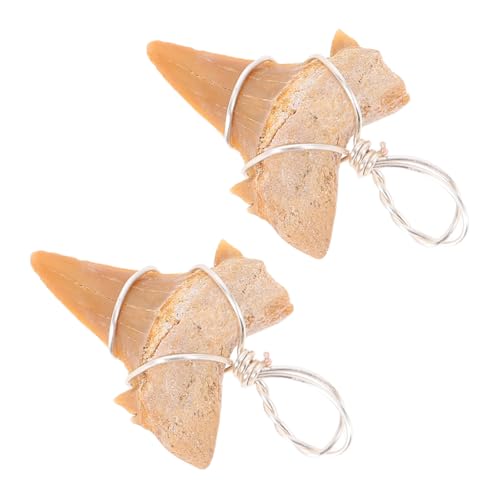 JOINPAYA 2Stücke Haifischzahn Anhänger für DIY Schmuck Dekorative für Männer Große Verstellbare Ketten Kindergeschenke Nackendekor und Bastelbedarf von JOINPAYA