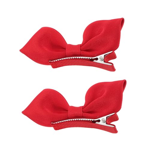 JOINPAYA 2st Haarnadel Für Kinder Haarschmuck Für Frauen Mini-haarschmuck Kuh-alligator-pins Haarschmuck in Pink Haarspange Zum Auffangen Von Haaren Mädchenschleifen Mit Clips Stoff Rot von JOINPAYA