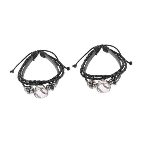 JOINPAYA 2stücke Baseball-design Geflochtene Armbänder Für Jungen Damen Herren Modische Perlen Armbänder Armband-dekor JOINPAYA 2stücke Baseball-design Geflochtene Armbänder Für Jungen Damen Herren Modische Perlen Armbänder Armband-dekor von JOINPAYA