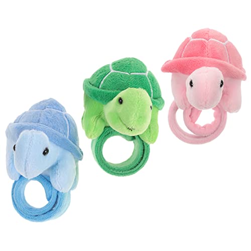 JOINPAYA 3 Stück Teiliges Plüsch Slap Armband mit Süßer Schildkröte Weiches Kuscheltier Handgelenksband für Kindergeburtstag Party Schul und Kostümfeiern Hautfreundlich und Sicher von JOINPAYA