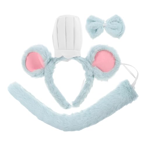 JOINPAYA 3-Teiliges -Kostümset: Ratten-Kochmütze Ohren Stirnband Und Fliege Für Von 6–18 Jahren Halloween Geburtstag Weihnachten Cosplay Verkleidung Plüschtier von JOINPAYA