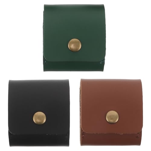 JOINPAYA 3-teiliger Gitarrenplektrumhalter aus PU-Leder: Faltbare, aufrollbare Plektrum-Organizer-Tasche mit 3 Fächern – Aufbewahrungstasche für Gitarrenplektren für Gitarristen von JOINPAYA