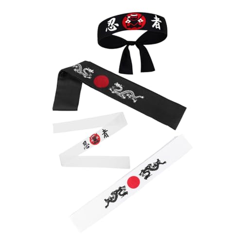 JOINPAYA 4stücke Pack Ninja-stirnbänder Im Japanischen Stil Elastische Stirnbänder Koch-stirnband von JOINPAYA
