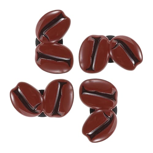 JOINPAYA 4 Stück Kaffeebohnenbrosche süßes Rucksackzubehör Frauen Brosche Knöpfe lustiges Abzeichen kawaii Broschen Pulloverbrosche Japan-Pin Hemdbrosche Abzeichennadel Legierung Hellbraun von JOINPAYA