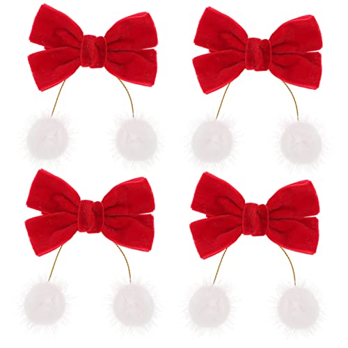 JOINPAYA 4stücke Haarspangen Für Mädchen Mit Flauschigen Bällen Und Schleifen Clips Für Haare Accessoires Für Junge Mädchen Geeignet Für Weihnachten Und Andere Anlässe von JOINPAYA