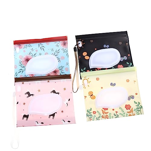 JOINPAYA 4stücke Wiederverschließbare Feuchttuchspender Tragetaschen Aus Eva Praktische Aufbewahrung Gesichts Und Makeup-entferner-tücher Leicht Und Tragbar Für Wickeltaschen Und von JOINPAYA