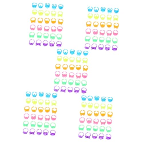 JOINPAYA 5 Sätze Kleine Plastikringe Mädchen Zubehör Kleiner Finger Party Kleinkinder Für Spielschmuck Plastikringe Schmuck Kunststoff Ringe Zufällige Farbe 100 Stück * 5 von JOINPAYA