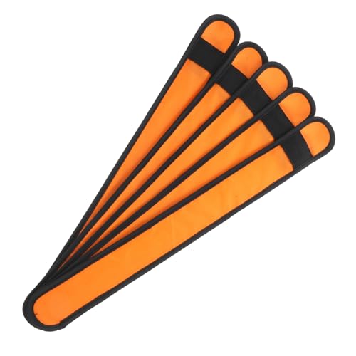 JOINPAYA 5 Stück Leuchtarmband Reflektorband Leuchtband Laufgürtel Schlagarmbänder Armbinden Leuchtarmband Reflektierende Laufausrüstung Laufen Reflektorausrüstung Handgelenk Damen Orange von JOINPAYA