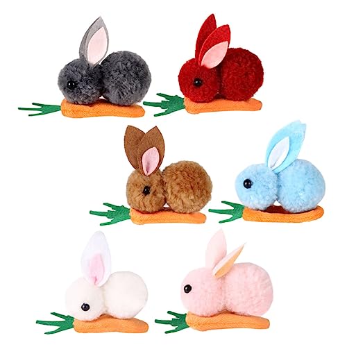 JOINPAYA 6 Stück Häschen Haarnadel haarspangen haarspange Tierische Haarspangen Tierische Kopfschmuck Plüsch Kopfbedeckung Hase zarte Kaninchenhaarklemme Tierhaarklemme von JOINPAYA