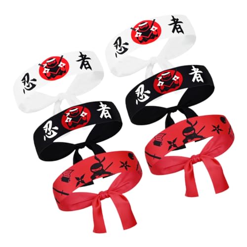 JOINPAYA 6 Stück Teiliges Japanisches Hachimaki Stirnband für Karate Kochen und Dekoration Verstellbares Atmungsaktives Zubehör für Männer für Partys und Sportliche Aktivitäten von JOINPAYA