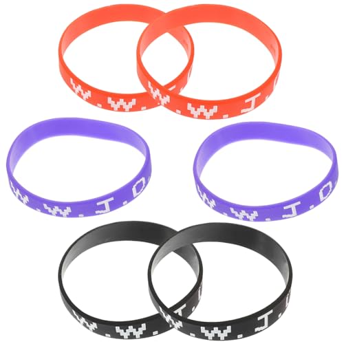 JOINPAYA 6Stücke Teiliges Silikonarmband Schwarz Lila und Rot Dekorative Elastische Armbänder für Männer und Frauen für Musikfestivals und Stilvolle Outfits JOINPAYA 6Stücke Teiliges Silikonarmband Schwarz Lila und Rot Dekorative Elastische Armbänder für Männer und Frauen für Musikfestivals und Stilvolle Outfits von JOINPAYA