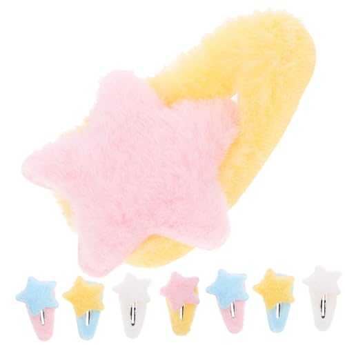 JOINPAYA 8stücke Stern Haarspangen Mädchen Plüsch Haarclips Druckknopf Zubehör Förmige Clips Für Haar Schmuck Spangen Für Junge Mädchen von JOINPAYA