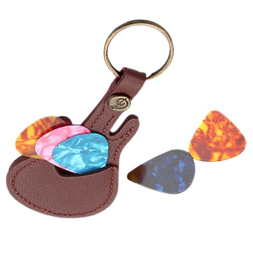 JOINPAYA Gitarrenplektrenhalter Mit Tasche Für Plektren Tragen Gitarrenpick Behälter Schlüsselanhängerhalter Organizer Für Musikliebhaber von JOINPAYA