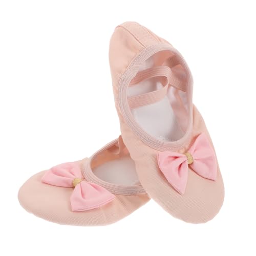 JOINPAYA Mädchen Ballettschuhe Weiche Geteilte Ledersohle Flexibel Für Tanzpraxis Und Chinesische Tanzaufführungen Komfortable Ballettslipper Mit Katzenpfoten Design In Haut Und Lotusrosa von JOINPAYA