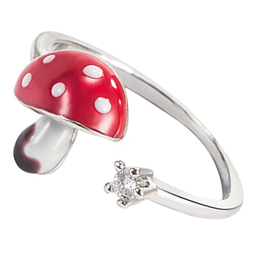 JOINPAYA Offener Pilzring Damen und Teenager Ästhetischer Leichter Schmuck Verstellbarer Fingerring Modisches für Weihnachten und Jahrestag Bequem und Kratzfest von JOINPAYA
