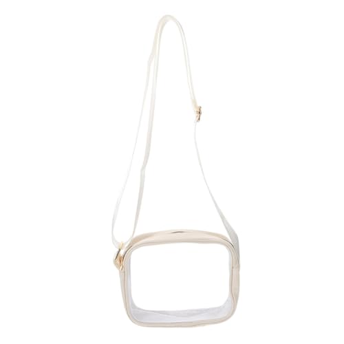 JOINPAYA Transparente Umhängetasche Damen Klarer Crossbody Bag Stadion Geeignet Kleine Schultertasche für Sportevents Musikfestivals Alltag Weiß von JOINPAYA