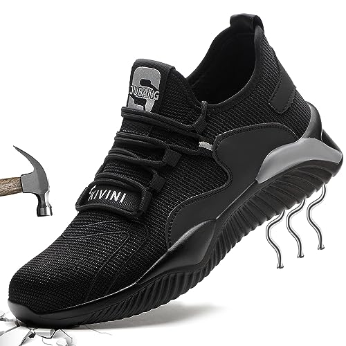 Arbeitsschuhe S3 Damen Schwarz 38 Sicherheitsschuhe S3 mit Stahlkappe Herren Sommer Arbeit Schuhe Männer Frauen Sicherheit Sneaker Turnschuhe Sportlich Schutzschuhe Work Shoes Schwarz 797 von JOISIDE