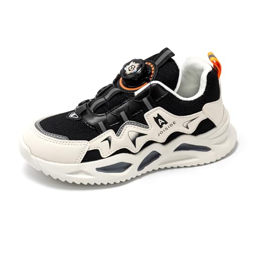 JOISIDE Kinder Turnschuhe Jungen Mädchen Sportschuhe Laufschuhe Atmungsaktiv Kinderschuhe Freizeit Sneaker Leicht Hallenschuhe für Sommer Outdoor Weißschwarz 33 EU von JOISIDE