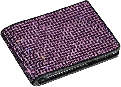 JOIUXNER Bling Führerschein Kartenhalter,Glitter Auto Anmeldung und Versicherung Dokument Leder Kartenhalter,Glänzend rosa Diamant Organizer Brieftasche Etui für ID-Karten von JOIUXNER