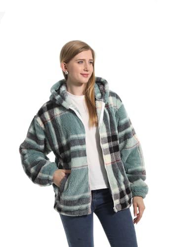 JOJJJOJ Damen Mantel Kapuzenjacke Kapuzenpullover Stilvolle Winterjacke mit Warmem Hoodie Reißverschluss(Streifen,L) von JOJJJOJ