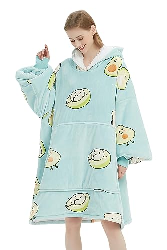 JOJJJOJ Übergroße Blanket Hoodie Sweatshirt Oversize Decke Sweatshirt Kapuzenpullover für Erwachsene Damen Herren Avocado von JOJJJOJ