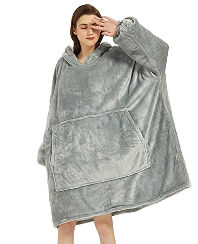 JOJJJOJ Übergroße Blanket Hoodie Sweatshirt Oversize Decke Sweatshirt Kapuzenpullover für Erwachsene Damen Herren Grau JOJJJOJ Übergroße Blanket Hoodie Sweatshirt Oversize Decke Sweatshirt Kapuzenpullover für Erwachsene Damen Herren Grau von JOJJJOJ