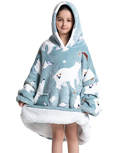 JOJJJOJ Übergroße Hoodie Decke Flanell Sweatshirt Blanket Hoodie Oversized Pullover Mädchen Junge von JOJJJOJ